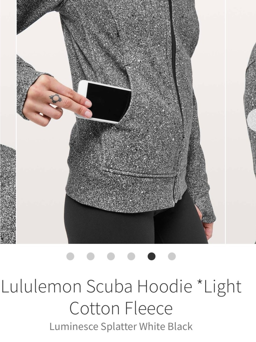 Lululemon Scuba *Light* Luminous Splatter white & Speckle zip hoodie - Picture 2 of 10